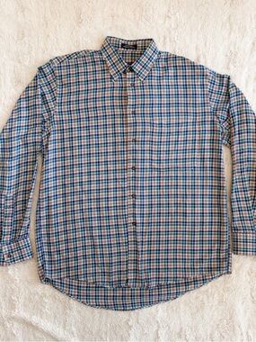Vintage Burberrys Plaid Button Down Shirt Men’s Medium Preppy